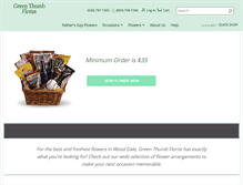 Tablet Screenshot of greenthumbflorist.net